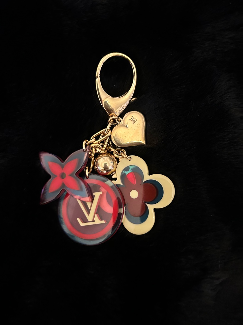 Louis Vuitton Bjou Sac Candy Bag Charm & Gold Monogram Flower Key Holder